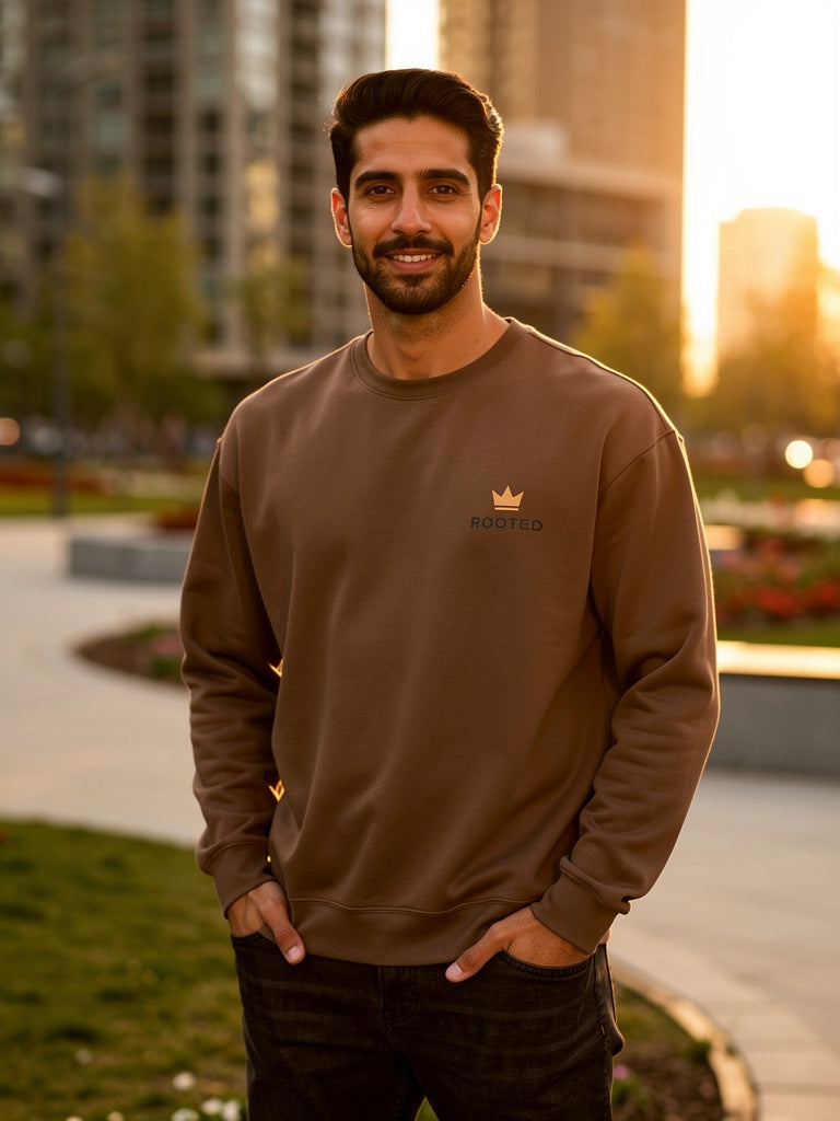 Rooted – Garment-Dyed Fleece Crewneck Sweatshirt