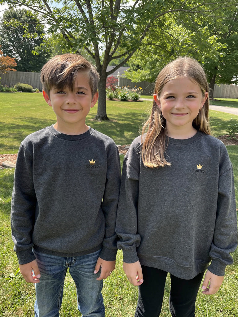 Crown Rooted – Youth Crewneck Sweatshirt