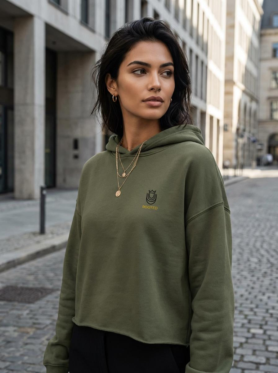 Rooted Logo – Crop Hoodie